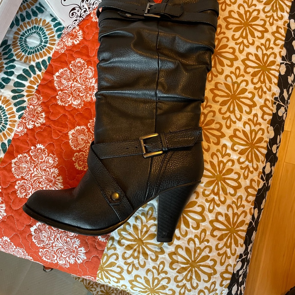 Rampage black mid calf boot